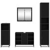 vidaXL Badezimmerm&ouml;bel-Set 4 pcs Schwarz Eichen-Optik Holzwerkstoff