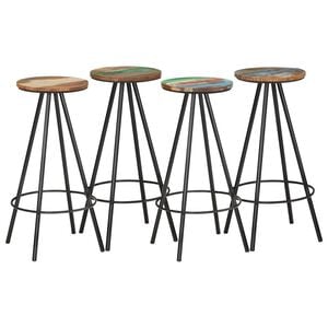 vidaXL Barhocker 4 Stk. Massives Altholz
