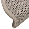 vidaXL Stufenmatten Selbstklebend Sisal-Optik 30Stk. 56x17x3cm Silbern