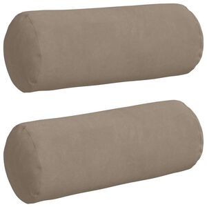 vidaXL Bolsterkissen 2 stk. Mikrofaserstoff Taupe &Oslash; 15 x 40 cm