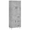 vidaXL Highboard Betongrau 69,5x34x180 cm Holzwerkstoff