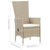 vidaXL 9-tlg. Garten-Essgruppe mit Auflagen Poly Rattan Beige