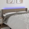 vidaXL LED Kopfteil Taupe 203x16x78/88 cm Stoff