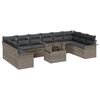 vidaXL Sofa Set mit Kissen 11 pcs Grau Poly-Rattan