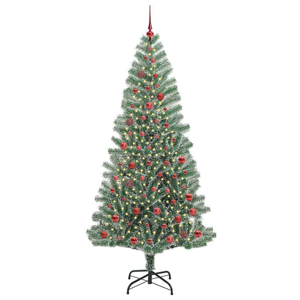vidaXL K&uuml;nstlicher Weihnachtsbaum beschneit mit LED Licht 210 cm