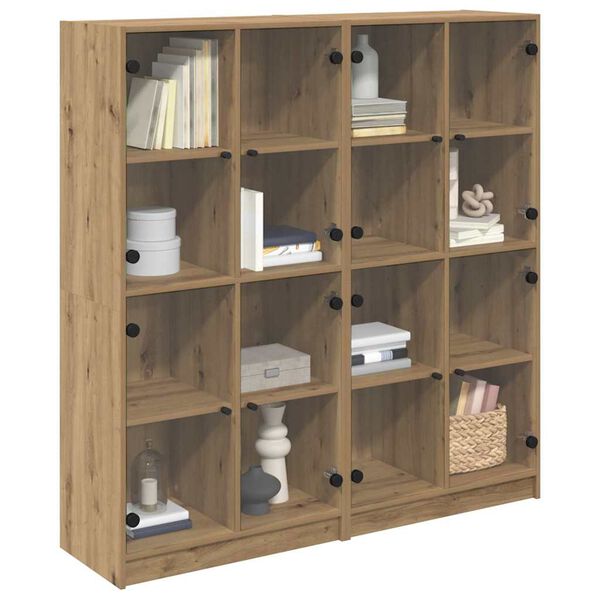 vidaXL Highboard 2 pcs Artisan-Eiche 68 x 37 x 142 cm Holzwerkstoff