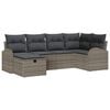 vidaXL Gartensofa-set 6 stk. Grau Poly-Rattan