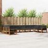 vidaXL Outdoor-Sofagarnitur mit Kissen 10 pcs Natur und Anthrazit