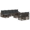 vidaXL Gartensofa-set Verstellbar 10 pcs Grau Poly-Rattan