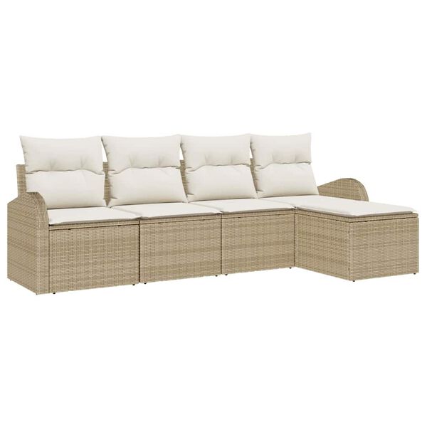 vidaXL Gartensofa-set Beige Poly-Rattan