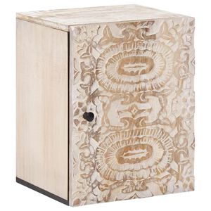 vidaXL Badezimmer H&auml;ngeschrank Wei&szlig; 38 x 33,5 x 48 cm Massivholz Mango