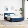vidaXL Boxspringbett mit Kissen mit Kopfteil Blau 160 x 200 cm Stoff