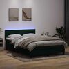 vidaXL Boxspringbett mit Matratze & LED Dunkelgr&uuml;n 160x220 cm Samt