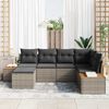vidaXL Gartensofa-set mit Kissen 6 pcs Grau Poly-Rattan