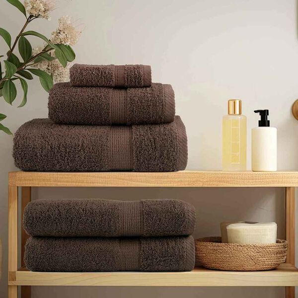 vidaXL Waschlappen SOLUND Braun Baumwolle