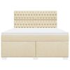 vidaXL Boxspringbett mit Matratze Creme 180x200 cm Stoff