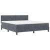 vidaXL Boxspringbett mit Matratze Dunkelgrau 180 x 200 cm Samt