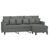 vidaXL 3-Sitzer-Sofa mit Hocker Dunkelgrau 180 cm Stoff