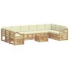 vidaXL Outdoor-Sofagarnitur 11 Stk. Wei&szlig; und Creme Polyester
