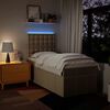 vidaXL Boxspringbett mit Matratze Creme 80x200 cm Stoff