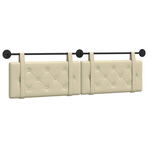 vidaXL H&auml;ngevorderseite Wandmontiert Creme 170 x 55 x 5 cm Kunstleder