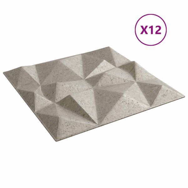 vidaXL Wandpaneele 12 pcs Diamant Beton 50 x 50 cm XPS Schaum