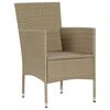 vidaXL 7-tlg. Garten-Essgruppe mit Kissen Poly Rattan Beige