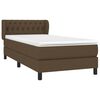 vidaXL Boxspringbett mit Matratze Dunkelbraun 90x200 cm Stoff