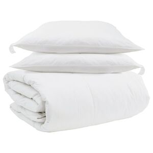 vidaXL Bettdecken Set mit Kissen 3 Stk. Wei&szlig; Daunenfeder