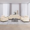vidaXL 3-tlg. Sofagarnitur mit Kissen Beige Mikrofasergewebe