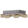 vidaXL Gartensofa-set mit Kissen 9 pcs Beige Poly-Rattan
