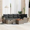 vidaXL Garten-Sofa-Set mit Kissen mit Speicher 7 pcs Grau Poly Rattan