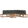 vidaXL 7 stk. Outdoor-Sofagarnitur Massives Akazienholz und Polyester