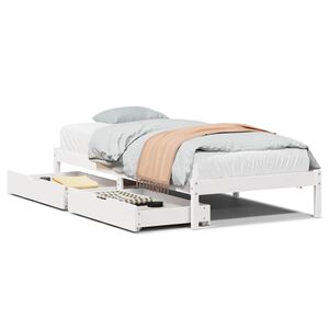 vidaXL Massivholzbett ohne Matratze Wei&szlig; 90x190 cm Kiefernholz