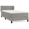 vidaXL Boxspringbett mit Matratze Hellgrau 100x200 cm Samt