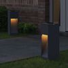 vidaXL Solar LED Wegeleuchte 2 pcs Anthrazit Kalt gewalzter Stahl