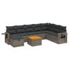 vidaXL 9-tlg. Garten-Sofagarnitur mit Kissen Grau Poly Rattan