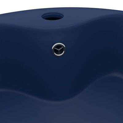 vidaXL Luxus-Waschbecken mit Überlauf Matt Dunkelblau 36x13 cm Keramik
