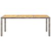 vidaXL Gartentisch Grau 190x90x75 cm Poly Rattan und Akazienholz
