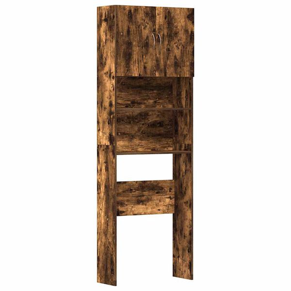 vidaXL Waschmaschinenschrank Räuchereiche 64x24x190 cm Holzwerkstoff