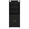 vidaXL Highboard Schwarz Eichen-Optik 69,5 x 34 x 180 cm Holzwerkstoff