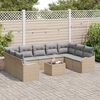 vidaXL Gartensofa-set 10 pcs Beige Poly-Rattan