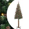 vidaXL Schlanker Weihnachtsbaum mit 300 LEDs Grün und Weiß 180 cm