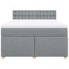 vidaXL Boxspringbett mit Matratze Hellgrau 140x190 cm Stoff
