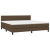 vidaXL Boxspringbett mit Matratze & LED Dunkelbraun 200x200 cm Stoff