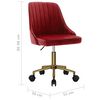 vidaXL Esszimmerstuhl Drehbar Weinrot Samt