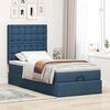 vidaXL Ottoman-Bett mit Matratze Blau 90x200 cm Stoff