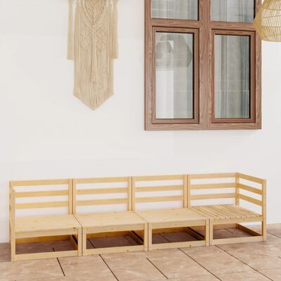vidaXL Outdoor-Sofa 4-Sitzer Massivholz Kiefer