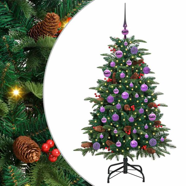 vidaXL K&uuml;nstlicher Weihnachtsbaum mit 150 LEDs mit St&auml;nder Gr&uuml;n 120 cm
