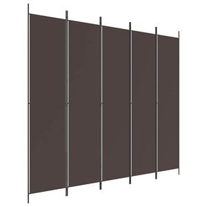 vidaXL 5-tlg. Paravent Braun 250x220 cm Stoff